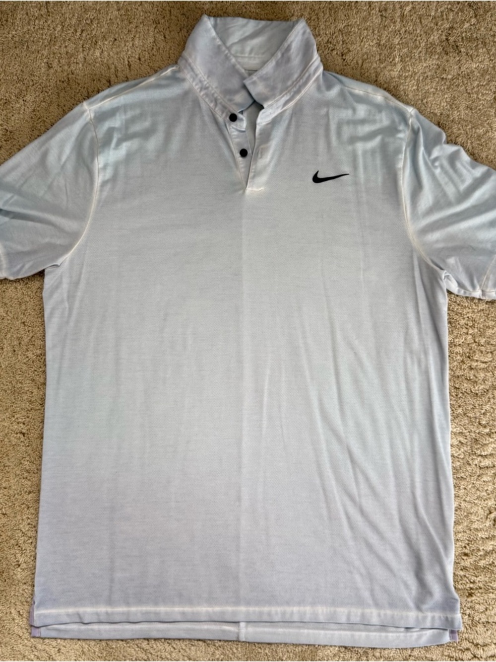 Nike Men’s Light grey Polo with Black Swoosh